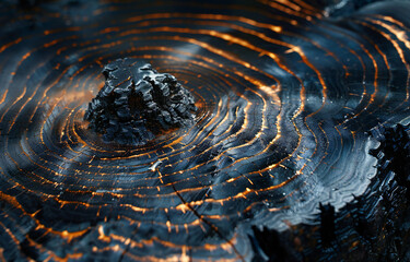 Macro View of Tree Trunk Stump