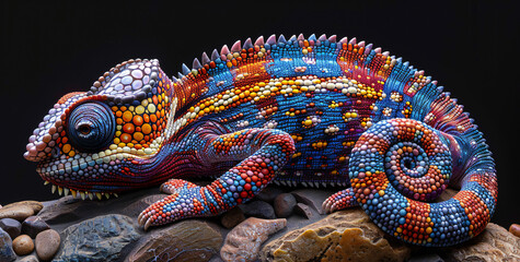 Chameleon with Stunning Colors