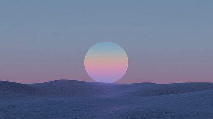 Sunset Over Rolling Hills with Soft Gradient Sky – Calm and Expansive Landscape