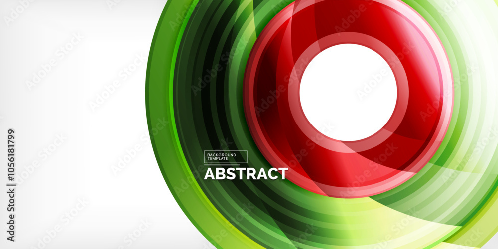 Poster bright colorful circles with light effects. abstract background