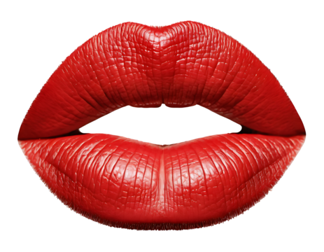 Pair of luscious red lips PNG, perfect for beauty, cosmetics, or sensuality-themed projects. - Powered by Adobe