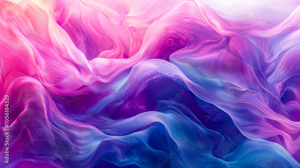 Poster the colorful waves of fabric-like textures blend seamlessly together, evoking a sense of calm and cr