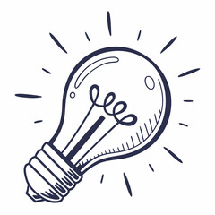 Lightbulb icon illumination symbol flat vector on white background