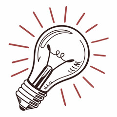 Lightbulb icon illumination symbol flat vector on white background