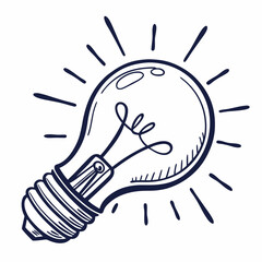 Lightbulb icon illumination symbol flat vector on white background