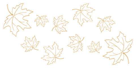 Continuous one line drawing of maple leaf. Maple leaves line art in autumn. Minimalist black linear sketch isolated on white background. Hand drawn vector illustration.