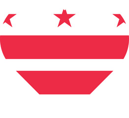 Heart flag of the United States of America federal state of DISTRICT OF COLUMBIA