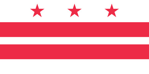 Normal flag of the United States of America federal state of DISTRICT OF COLUMBIA