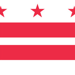 Cube flag of the United States of America federal state of DISTRICT OF COLUMBIA