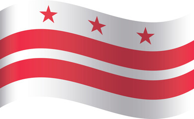 Waving flag of the United States of America federal state of DISTRICT OF COLUMBIA