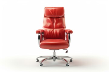 Fototapeta premium Front view of office chair on white background