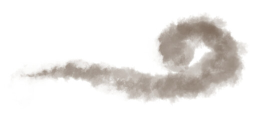 Swirling Dust Cloud. Isolated Dust. PNG. Pollution Illustration.