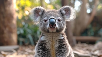 Fototapeta premium Close-up Portrait of a Koala Looking Directly at the Camera