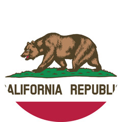 Circle flag of the United States of America federal state of CALIFORNIA