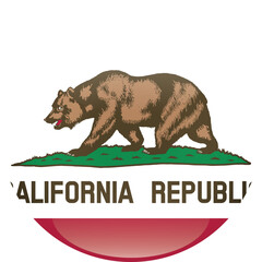 Sphere flag of the United States of America federal state of CALIFORNIA