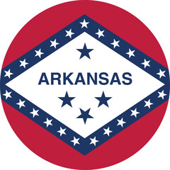 Circle flag of the United States of America federal state of ARKANSAS