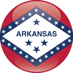 Sphere flag of the United States of America federal state of ARKANSAS