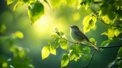 Obraz premium 森の木漏れ日と静寂