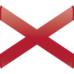 Obraz premium Cube flag of the United States of America federal state of ALABAMA