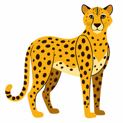cheetah cartoon isolated on white