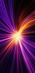 Obraz premium Futuristic radial gradient wallpaper in purple and gold for a modern mobile device