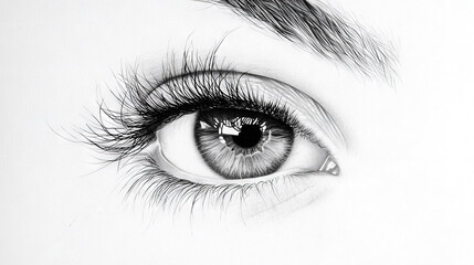  A pencil sketch of a person's eye