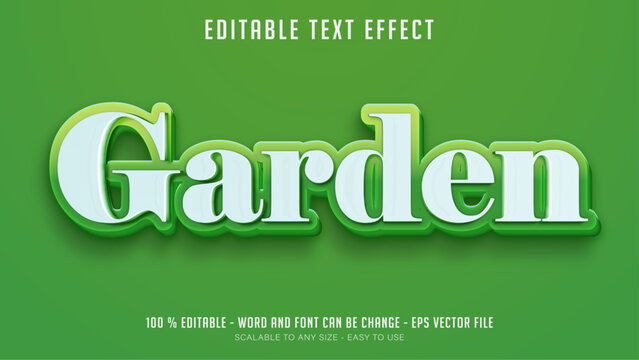 garden editable text effect