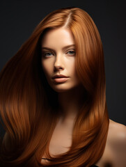 Naklejka premium Beautiful Girl Portrait with Make Up and Beautiful Hair 