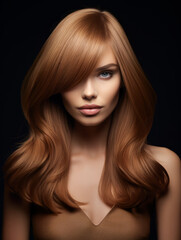 Naklejka premium Beautiful Girl Portrait with Make Up and Beautiful Hair 