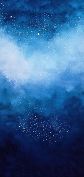 Dreamy night sky wallpaper featuring pastel navy and midnight blue hues dotted with silver stars