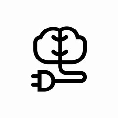 brain electricity icon sign vector