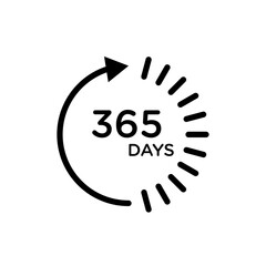 365 day Icon logo sign set vector outline