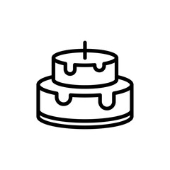 Birthday cake icon logo sign set vector outline
