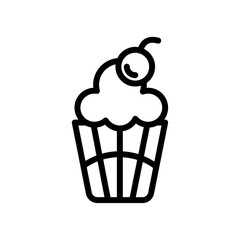 Cupcake icon logo sign set vector outline