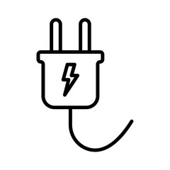 Electric plug icon logo sign set vector outline