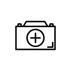 First aid box icon logo sign set vector outline