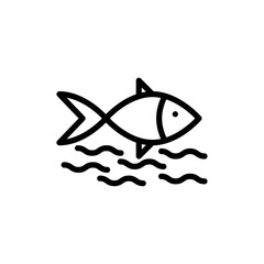 Fish icon logo sign set vector outline