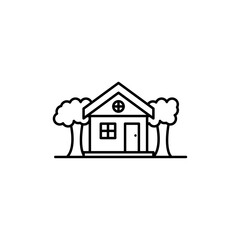 House icon logo sign set vector outline