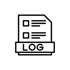 log file icon logo sign set vector outline