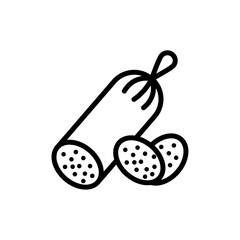 Sausage salami icon logo sign set vector outline
