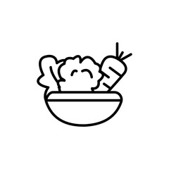 Vegetarian food icon logo sign set vector outline