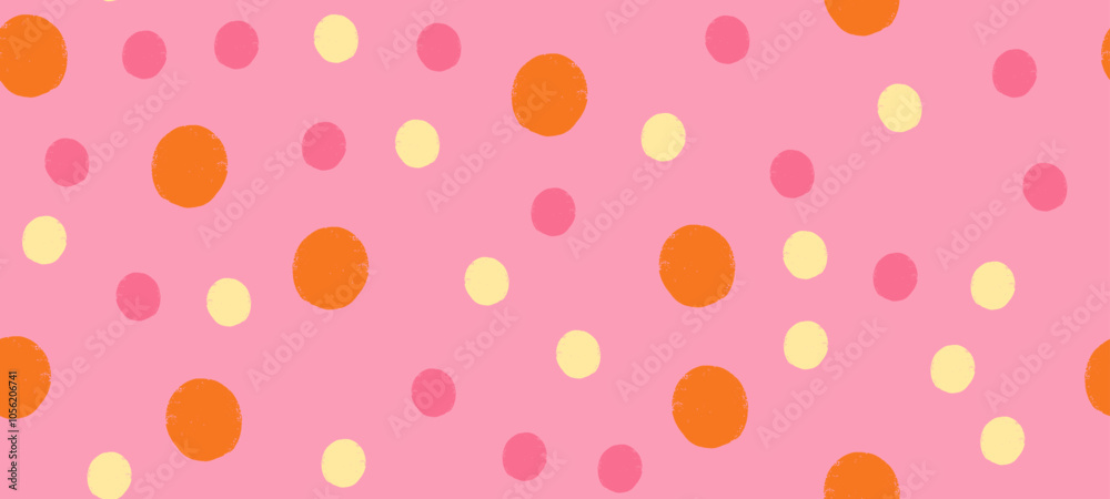 Aufkleber seamless vector pattern with crayon dots and splotches in whimsical polkadot design. fun, abstract p