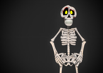 funny skeleton is waiting