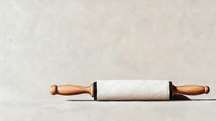   A roll of toilet paper placed on top of another roll, then stacked on top of yet another roll