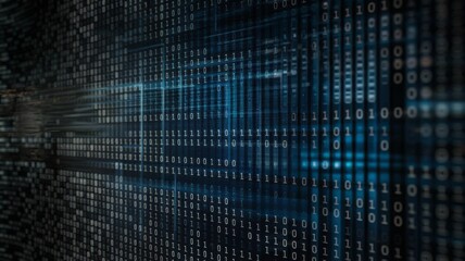 Naklejka premium Binary code consisting of zeros and ones representing digital information, technology, data, coding