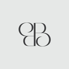 B feminine monogram logo design