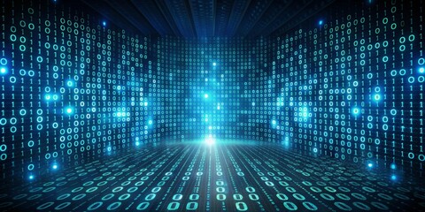 Binary code consisting of zeros and ones representing digital information, technology, data, coding