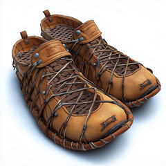 Traditional Canadian moccasins with leather laces