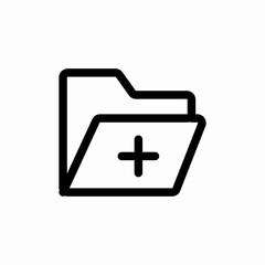 add plus folder icon sign vector
