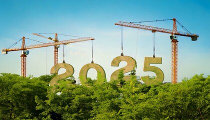 Fototapeta na wymiar Nowy rok w budownictwie 2025